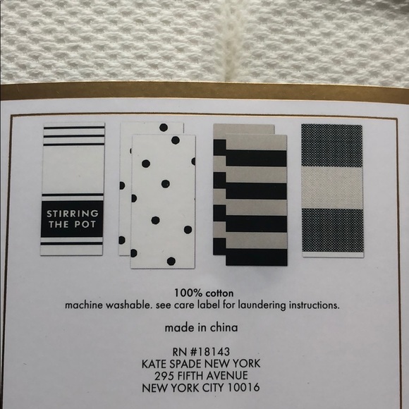 LAST BLACK‼️Kate Spade Kitchen Towel Set 6 Black - Picture 2 of 5